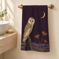 Owl Towel, Decorative Kitchen Tea Towel, Bathroom Hand Towel, Housewarming Gift