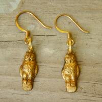 Handmade Owl Dangle Earrings Costume Jewelry Retro Boho Bohemian Chic Hippie Woodland Gift