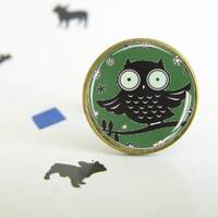 Bague Hibou - Bague cabochon ajustable - Cadeau romantique - Mignon - Chouette - Bijou minimaliste -