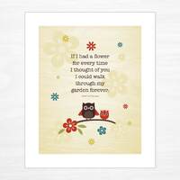Printable Artwork - Owl Flower - Quote