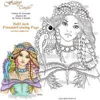 Fairy and Owl Printable Coloring book Sheets by Norma J Burnell Fairies to color Coloring Book Pages