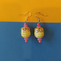 Bright owl earrings