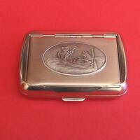 The Owl and the Pussy Cat Chrome Tobacco Tin Trinket Box Smoker's Gift Literary Gift English Tea
