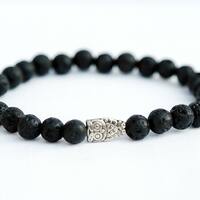 owl Bracelet 6 mm Bead Bracelet Women Black Bracelet Healing bracelet Black lava bracelet Healing Je