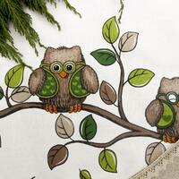 Owl Christmas Tree Skirt Christmas Owl Christmas Decor Woodland Christmas Swedish Fabric Swedish Chr