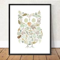 Owl Decor Printable Art- Woodland Themed Printable