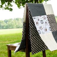 Baby Boy Quilt, owl quilt, neutral baby quilt, Baby boy bedding, neutral baby gift, baby shower gift