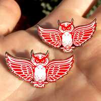 Red Wings Owls Lapel Pin Set