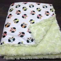 Woodland Baby Blanket/Matching Lovey, Owl Baby Blanket, Gender Neutral Baby Blanket, Woodland Baby S