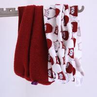 Toddler Infinitiy Scarf with owls - wine red owls loop