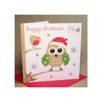 Christmas Owl Card  (jewelled)