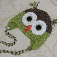 Baby Boy Boys Brown and Green Crochet Owl Hat Photography Prop Newborn