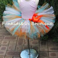 Orange Turquoise Tutu Skirt - Owl Tutu- skirt 1st Birthday Tutu, Owl Tutu,