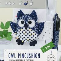 OWL PINCUSHION PDF Sewing Pattern Tutorial. pdf sewing pattern. sewing project. owl pincushion patte