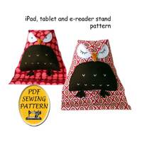Tablet stand sewing pattern. Owl design iPad stand. Instant download PDF.
