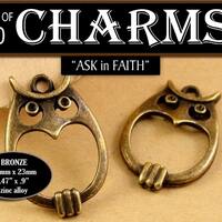 Owl Charms - YW Ask of God Ask in Faith Mutual Theme Pack of 10 Charms diy Jewelry Findings for Neck