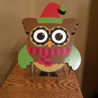 Christmas Owl cookie jar lid