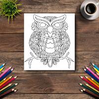 Halloween Owl Coloring Page: Zentangle Art (Printable PDF)