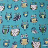 Flannel Fabric - Nature Owl Green - By the yard - 100% Cotton Flannel