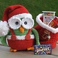Crochet PATTERN, Collectors item 04 Christmas Owl, Toy, Crochet amigurumi pattern, Home Decor, Chris