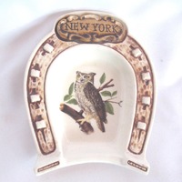 Vintage Owl Trinket Dish, New York Souvenir, Choice