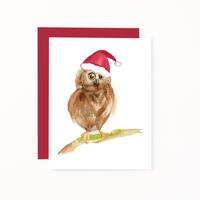 Christmas Owl Card, Christmas Card Printable, Printable Blank Card ,Blank Christmas Card, Christmas 