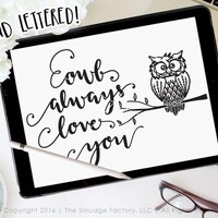 Owl Always Love You SVG, Hand Drawn Owl Clipart (Digital Download)
