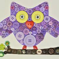Button Craft KIT for Kids, Owl Craft kits, Kids crafts, Owl Button Craft, DIY puzzle, Owl Crafts for