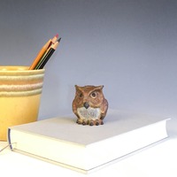 Owl Sculpture Bronze - Egg Size Small Sculpture