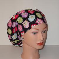 European Scrub Cap...Multi Colored Owls...OR Scrub Caps/Surgical Scrub Caps