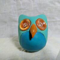 Jacoby: The Buttonling Owl/Owl Scuplture/ Owl Gift/ Owl Decor/ Polymer Clay Owl/ Sculpey Owl
