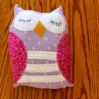 Owl, Pink, Purple owl,Pink and Purple Owl,  Stuffed Owl, Baby's Toy, Plush Owl, Owl, Home Decor,