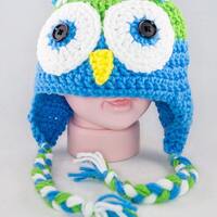 Oliver the Owl Baby Boy's Crocheted Laplander