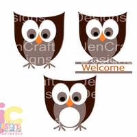 Cute Owl SVG Monogram Frame Svg Kids Mom Kitchen Country Cut Files, svg, dxf, eps, png cut files, In