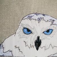 PDF Pattern for Arctic Owl raw edge applique tutorial free motion embroidery