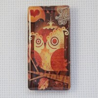 Qwirky Owl Image Wooden Tile Needleminder