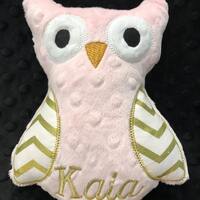 OWL/OWL TOY/Pink and Gold Chevron Owl Toy/owl/owl toy/owl stuffed toy/stuffed toy/stuffed lovey/lovi