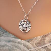 Sterling Silver Owl Pendant Necklace: Realistic Bird Charm