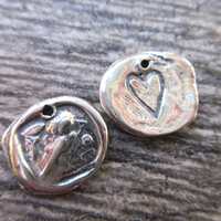 1pc Athens Owl charm Sterling Silver 925 Rustic charm oxidized 15mm x 13mm Artisan style bracelet ch