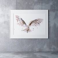 Owl Watercolor Owl Painting Owl Wall Art  Bird Watercolour Painting Signed Limited Edition Print of 