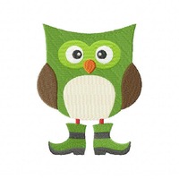 Owl With Boots Machine Embroidery Design