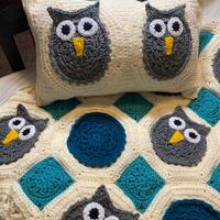 Crocheted Owl Baby Blanket, Lap Afghan, Gender Neutral Baby Blanket, Baby Boy Gift, Baby Girl Gift, 