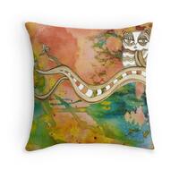 Owl Throw Pillow Boho Pillow Cover Art Artist Pillow Art Pillow Unique Home Decor Colorful pillow Ow