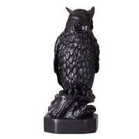 Decorative Stone Statue Figurine Owl 4'' (10 cm) black