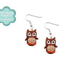 Bead Pattern: Mini 3D Owl Earrings