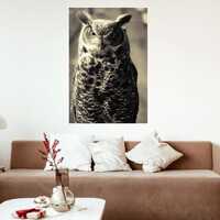Owl Gift, Owl Decor, Owl Print, Owl Art, Art on Canvas, Canvas Art, Owl Art on Canvas, Animal Art, W