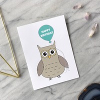 Owl Birthday Card Funny Birthday Card Cute Birthday Card Animal Birthday Card Woodland Birthday Card
