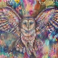 From Chaos to Brilliance = Barn Owl Art Print  (Shelby Willis Spirit Animal Collection)