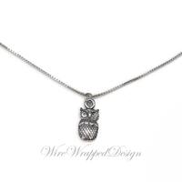 Necklace Sterling Small OWL Necklace CUSTOMIZE 925 Sterling Silver OWL Necklace Jewelry Necklace Val
