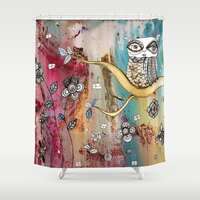 Bohemian Style Owl Shower Curtains colorful boho shower curtain bathroom accessories owls unique art